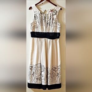 jonathan martin Women’s Cream/Black Sleeveless Evening Dress Sz 12